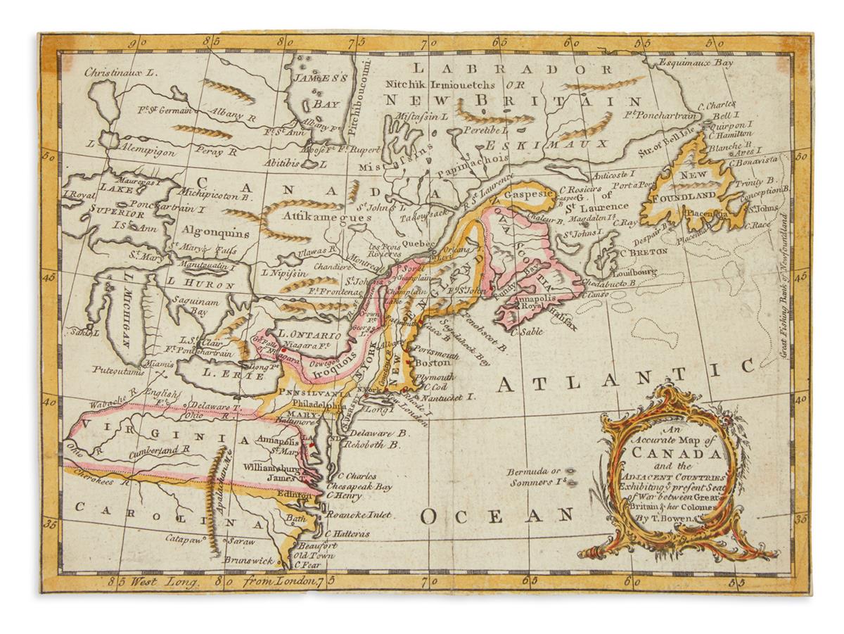 (AMERICA.) 3 hand-colored engraved colonial maps from popular periodicals.